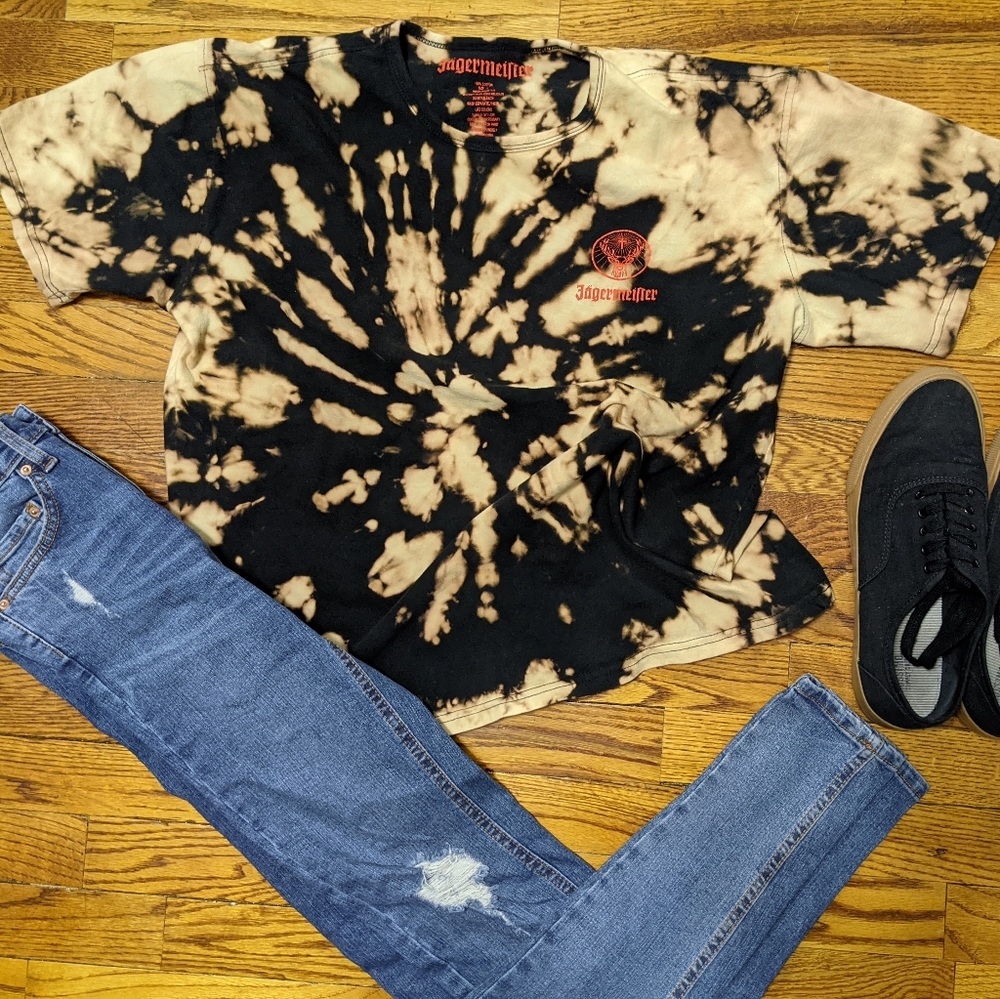 Custom Reverse Tie Dye Jagermeister Tee